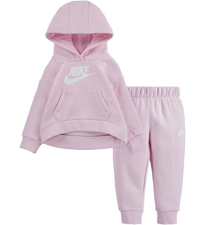 Nike Sweatsæt - Pink Foam m. Hvid