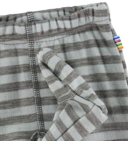 Joha Leggings m. Fødder - Uld - Grå/Mynte