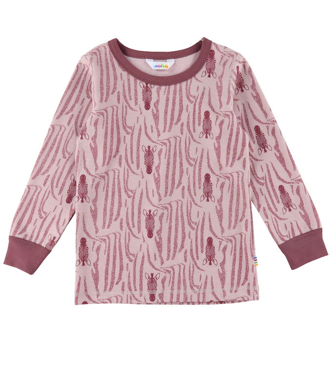 Joha Bluse - Uld/Bomuld - Rosa m. Zebra