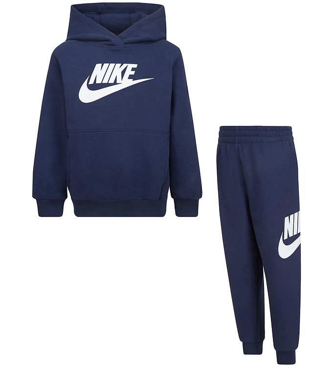 Nike Sweatsæt - Midnight Navy m. Hvid