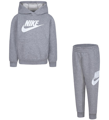 Nike Sweatsæt - Gråmeleret m. Hvid Nike Sweatsæt - Gråmeleret m. Hvid