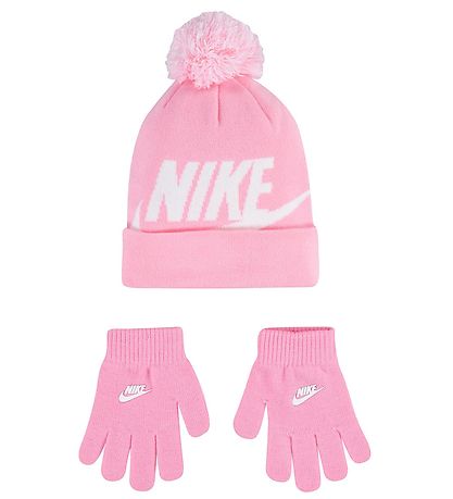 Nike Hue/Handsker - Strik - Rosa m. Hvid Nike Hue/Handsker - Strik - Rosa m. Hvid