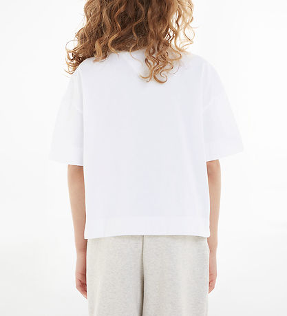 Tommy Hilfiger T-shirt - Monogram Sequins - White m. Palietter Tommy Hilfiger T-shirt - Monogram Sequins - White m. Palietter