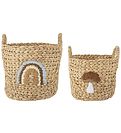 Bloomingville Mini Kurve - 2 stk. - Agnes - 32x32/26x26 cm - Nat