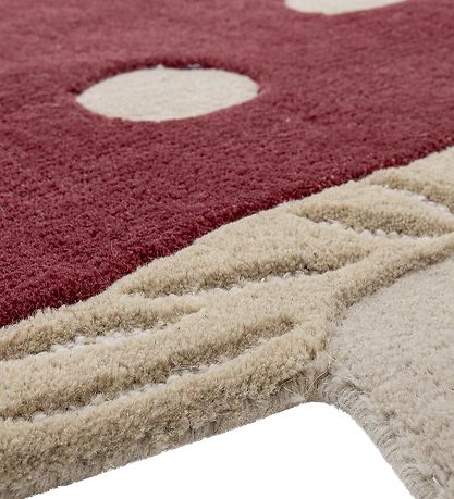 Bloomingville Mini Gulvtæppe - Uld - 90x85 cm - Mushroom - Rød