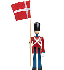 Kay Bojesen Træfigur - Fanebærer - 21 cm - Lille - Rød/Blå Kay Bojesen Træfigur - Fanebærer - 21 cm - Lille - Rød/Blå