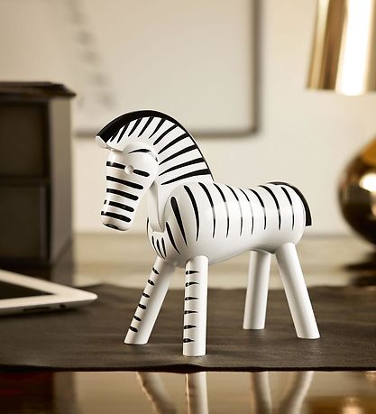 Kay Bojesen Træfigur - Zebra - 14 cm - Sort/Hvid