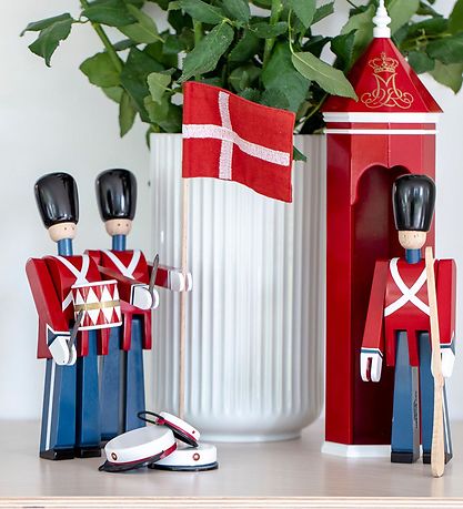 Kay Bojesen Træfigur - Menig Med Gevær - 21 cm - Lille - Rød/Blå