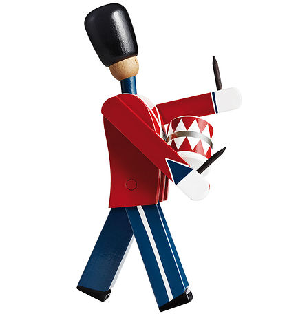 Kay Bojesen Træfigur - Trommeslager - 21 cm - Lille - Rød/Blå