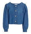 Tommy Hilfiger Skjortebluse - Square Neckline Denim - Marineblue Tommy Hilfiger Skjortebluse - Square Neckline Denim - Marineblue