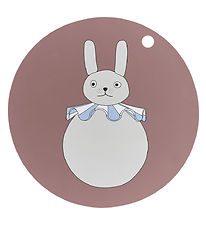 OYOY Dækkeserviet - Silikone - Rabbit Pompom - Clay OYOY Dækkeserviet - Silikone - Rabbit Pompom - Clay
