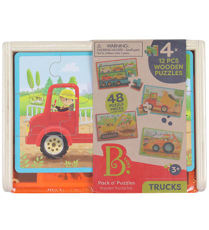 B. toys Puslespill - 4x12 - Arbeidskjøretøy