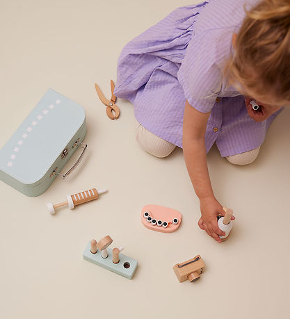 Kids Concept Trælegetøj - Tandlægesæt m. Kuffert - Træ