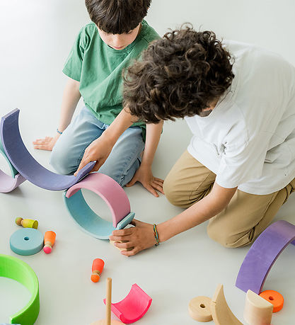 Grimms Trælegetøj - Regnbue - 10 Dele - Neonpink Grimms Trælegetøj - Regnbue - 10 Dele - Neonpink