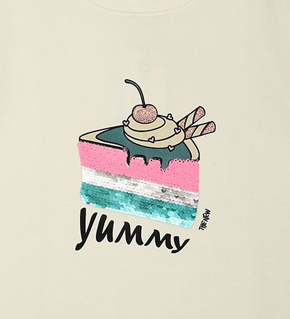 The New T-shirt - TnCake - White Swan m. Pailletter The New T-shirt - TnCake - White Swan m. Pailletter