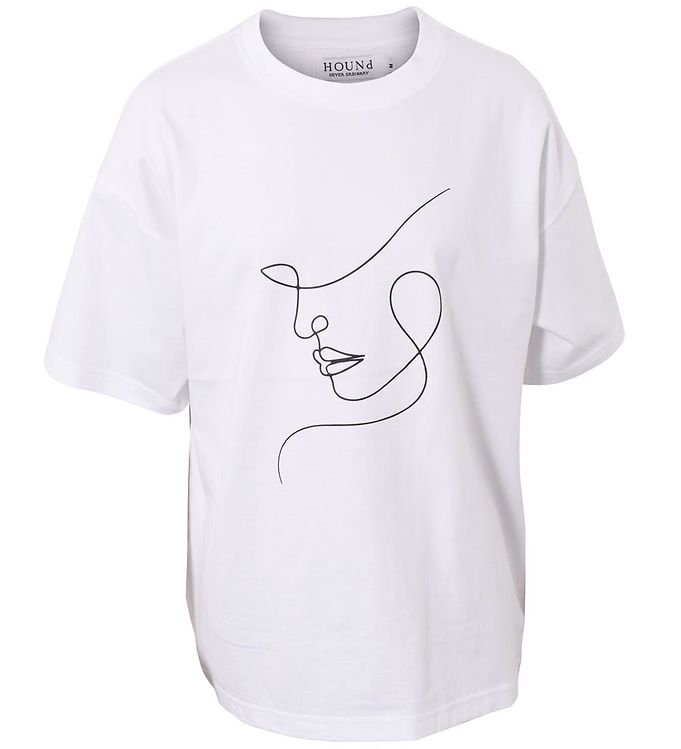 Hound T-shirt - Oversized - White m. Print