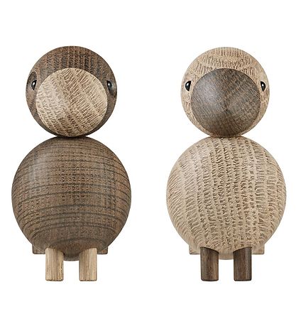 Kay Bojesen Træfigurer - Turtleduer - 9 cm - Eg/Røget Eg