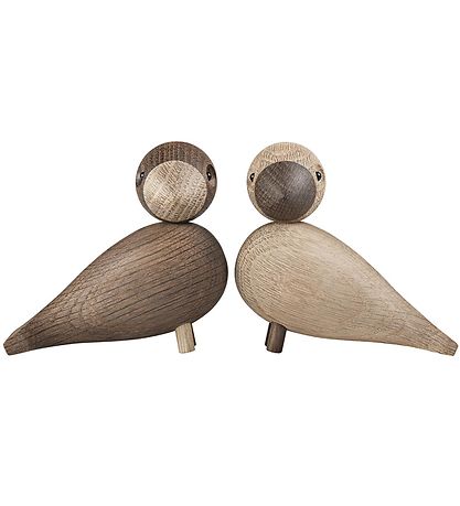 Kay Bojesen Træfigurer - Turtleduer - 9 cm - Eg/Røget Eg