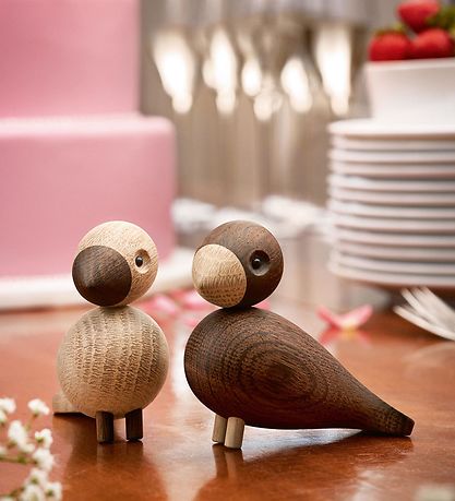 Kay Bojesen Træfigurer - Turtleduer - 9 cm - Eg/Røget Eg