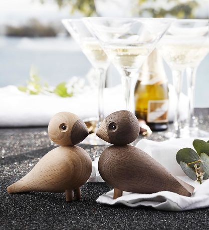Kay Bojesen Træfigurer - Turtleduer - 9 cm - Eg/Røget Eg