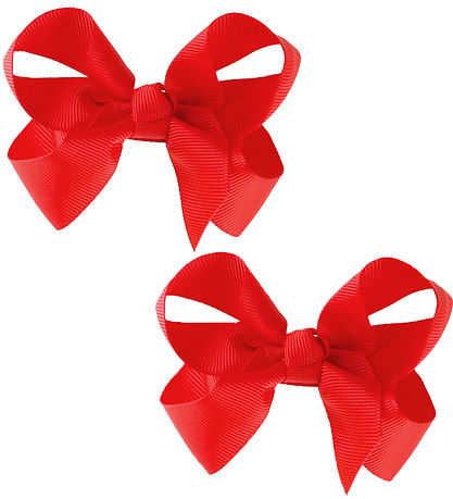 By Stær Bow Hair Clip - 2-Pack - Classic - 8 cm - Poppy red