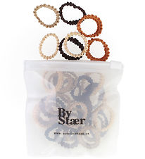 By Stær Mini Hårelastikker - 50 Stk. - Mix 11 - Brun