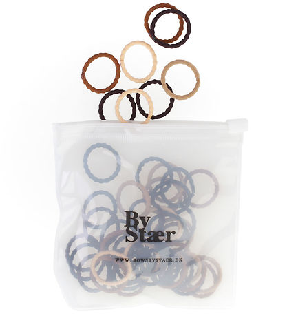 By Stær Mini Hårelastikker - 50 Stk. - Mix 15 - Brun/Beige/ By Stær Mini Hårelastikker - 50 Stk. - Mix 15 - Brun/Beige/