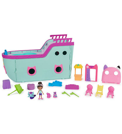 Gabby's Dollhouse Sæt - 18 Dele - Cat-Tastic Cruise Ship Gabby's Dollhouse Sæt - 18 Dele - Cat-Tastic Cruise Ship