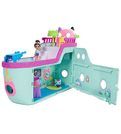 Gabby's Dollhouse Sæt - 18 Dele - Cat-Tastic Cruise Ship