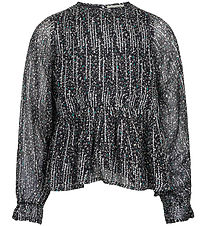 Sofie Schnoor Girls Bluse - Sort m. Mønster/Glimmer Sofie Schnoor Girls Bluse - Sort m. Mønster/Glimmer