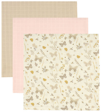 Cam Cam Stofbleer - 70x70 cm - 3-pak - Sommerfugl/Coral/Latte Cam Cam Stofbleer - 70x70 cm - 3-pak - Sommerfugl/Coral/Latte