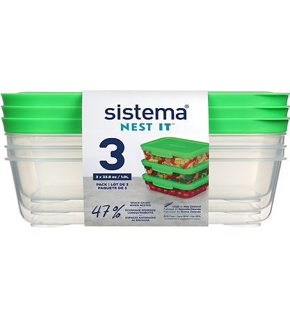 Sistema Opbevaringsbokse - 3-pak - Nest It - 1 l - Grøn Sistema Opbevaringsbokse - 3-pak - Nest It - 1 l - Grøn