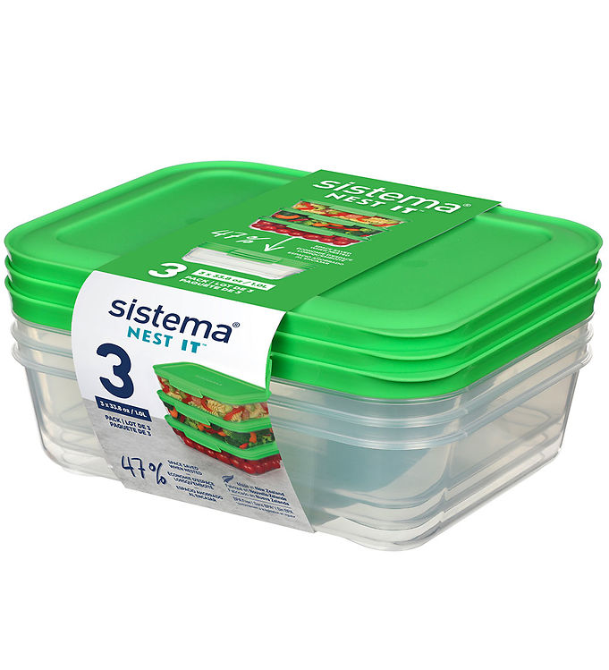 Sistema Nest It Meal Prep Madkasser 3-Pak 1L - Grøn