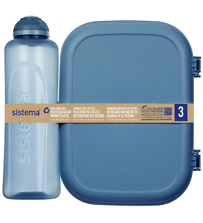 Sistema Madkasse m. Drikkedunk - 1,1 l/480 ml -  Mountain Blue Sistema Madkasse m. Drikkedunk - 1,1 l/480 ml -  Mountain Blue