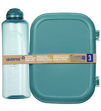Sistema Madkasse m. Drikkedunk - 1,1 l/480 ml - Teal Stone Sistema Madkasse m. Drikkedunk - 1,1 l/480 ml - Teal Stone