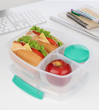 Sistema Madkasse m. Beholder - Triple Split Lunch - 2 l - Turkis
