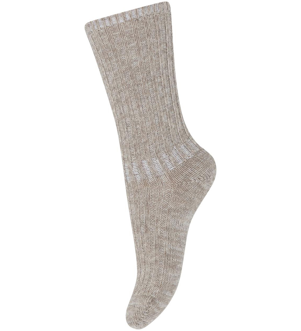 MP Socken - Wolle - Rib - Light Brown Melange - MP - 29/32 - Socken