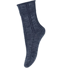 MP Strømper - Uld - Strik - Dark Denim Melange MP Strømper - Uld - Strik - Dark Denim Melange