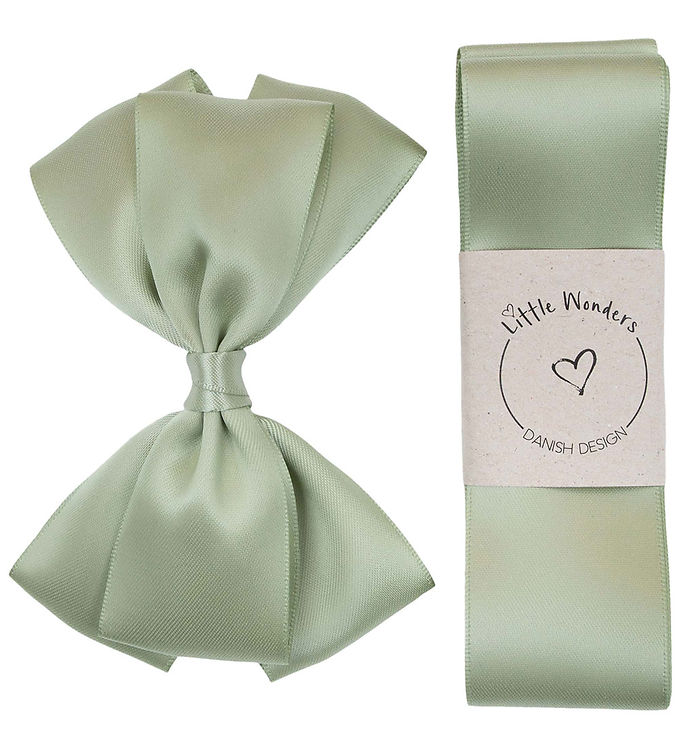 Little Wonders Dåbsbånd m. Sløjfe - Støvet Grøn