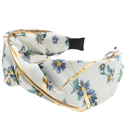 Little Wonders Hårbøjle - Lilje - Hvid Blomstret/Guld