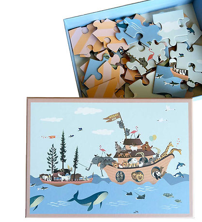 Vissevasse Puslespil - 30x40 cm - 42 Brikker - Noah's Ark  Vissevasse Puslespil - 30x40 cm - 42 Brikker - Noah's Ark