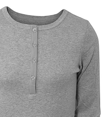 Hound Bluse - Granddad - Grey Mix Hound Bluse - Granddad - Grey Mix