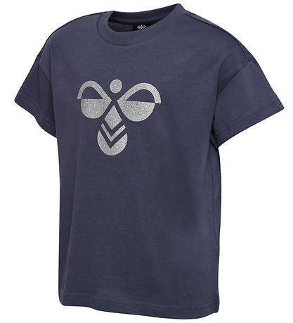 Hummel T-shirt - Cropped - hml Luna - Ombre Blue m. Glimmer Hummel T-shirt - Cropped - hml Luna - Ombre Blue m. Glimmer