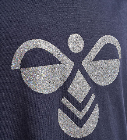 Hummel T-shirt - Cropped - hml Luna - Ombre Blue m. Glimmer Hummel T-shirt - Cropped - hml Luna - Ombre Blue m. Glimmer