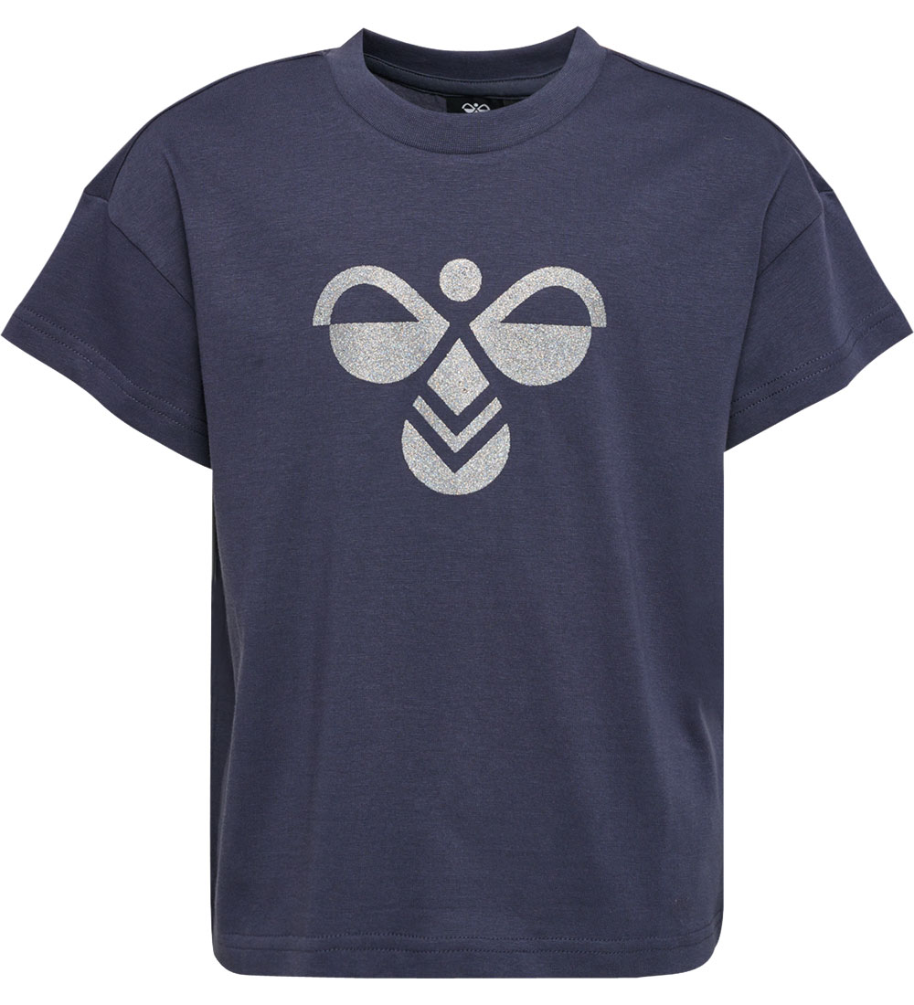 Hummel T-Shirt - Kurz geschnitten - hml Luna - Ombre Blue m. Gli - Hummel - 6 Jahre (116) - T-Shirts