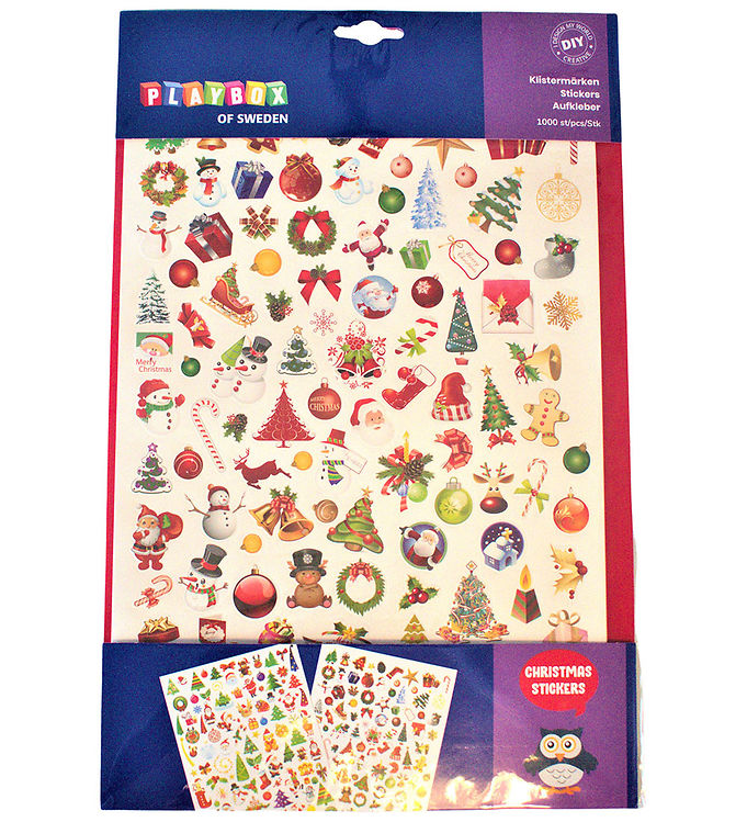 Playbox Klistermærker - 1000 stk. - Christmas Stickers