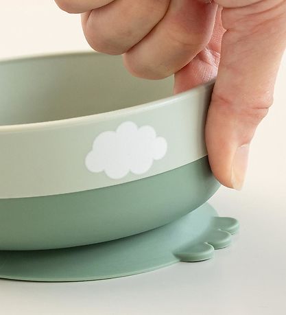 Done By Deer Spisesæt - Foodie - 3 Dele - Happy Clouds Green