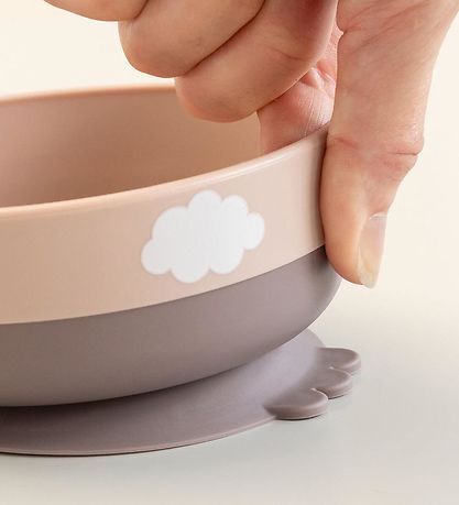 Done By Deer Spisesæt - 3 Dele - Foodie - Happy Clouds Powder
