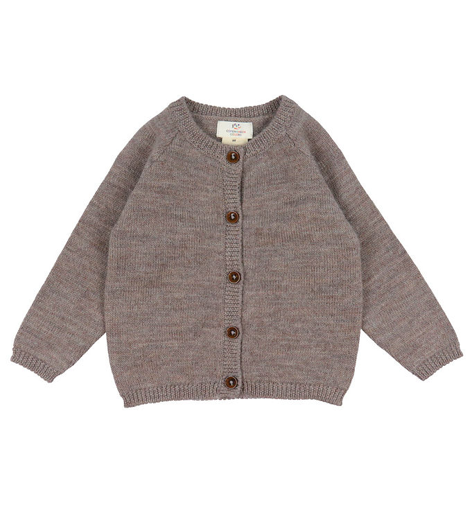 STRIKKET CARDIGAN I MERINOULD - NATURAL MELANGE - NATURAL MELANGE / 116