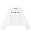 Marni Bluse - Hvid/Grøn/Lilla m. Blomster Marni Bluse - Hvid/Grøn/Lilla m. Blomster